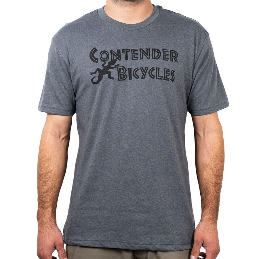 Contender Gecko T-Shirt APPAREL - MEN - LIFESTYLE Contender Bicycles Heather Heavy Metal XS 
