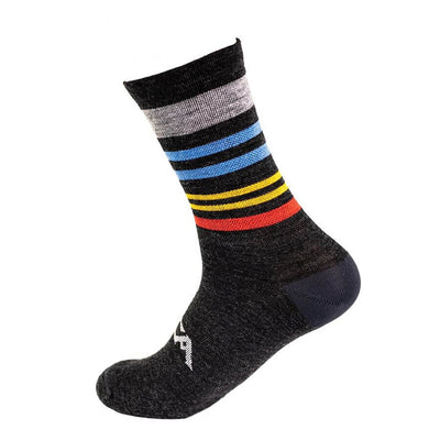 Silca Gravel Wool Sock Apparel Silca Mondrian Stripes S 