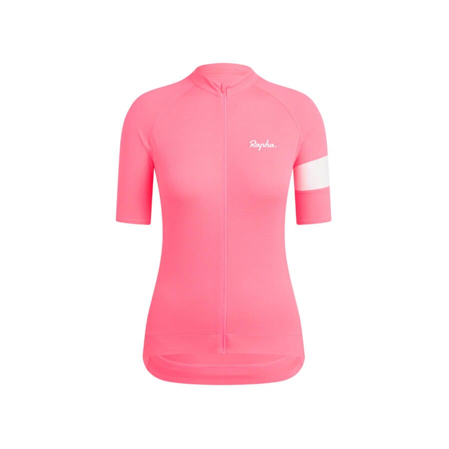 Rapha Women's Core Lightweight Jersey Apparel Rapha High-Vis Pink/White XS 