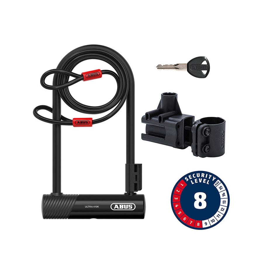 The Abus Ultra 410K U-Lock + Cobra in Black