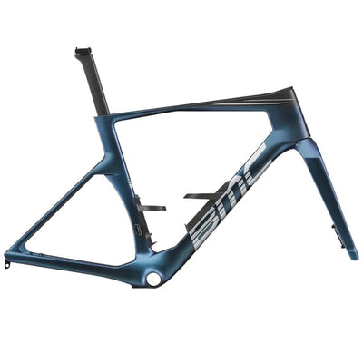 The BMC Teammachine R 01 Frameset Off-White / Carbon in Chameleon Petrol / Carbon