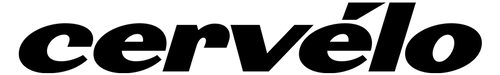 Cervelo logo with black bold letters that are italicized and lowercase