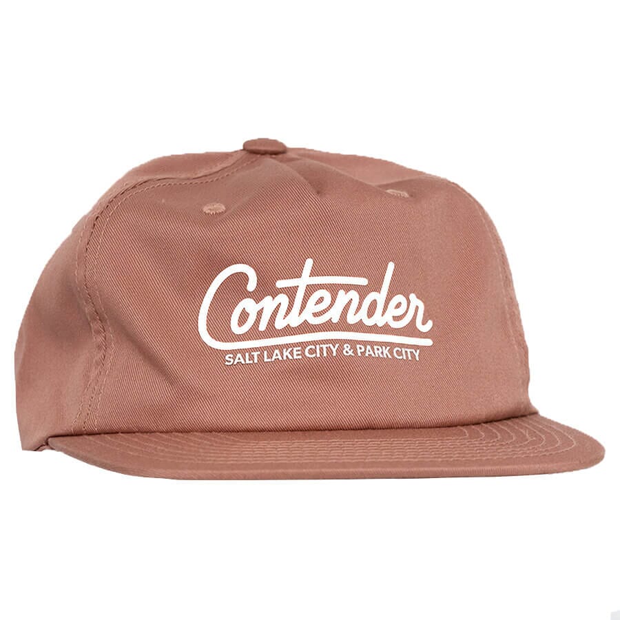 Contender Hat with Leather Strap Apparel Contender Bicycles Dusty Rose 
