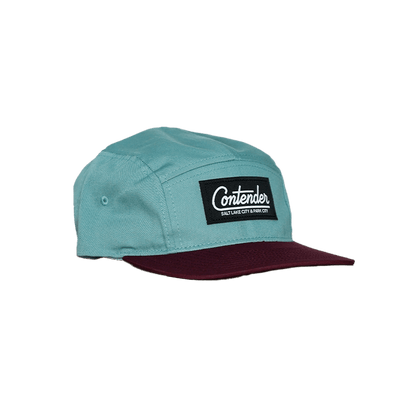 Contender 5-Panel Cloth Hat Apparel Contender Bicycles Smoke Blue / Maroon 