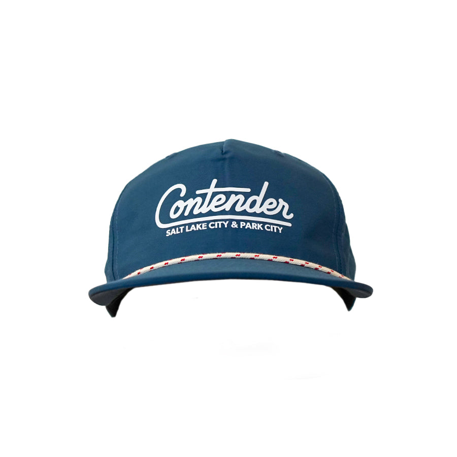 Contender Rope Perforated hat in blue available at Contender Bicycles.