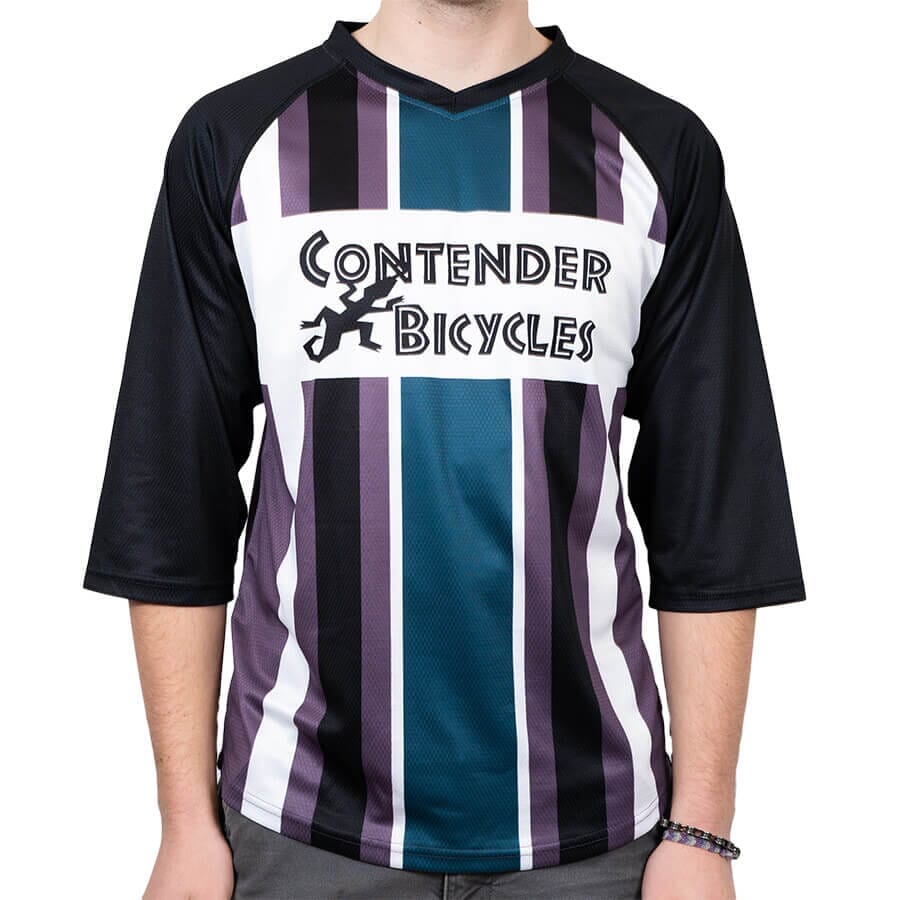 Contender Gecko Retro 3/4 MTB Jersey Apparel Contender Bicycles Purple/Green S