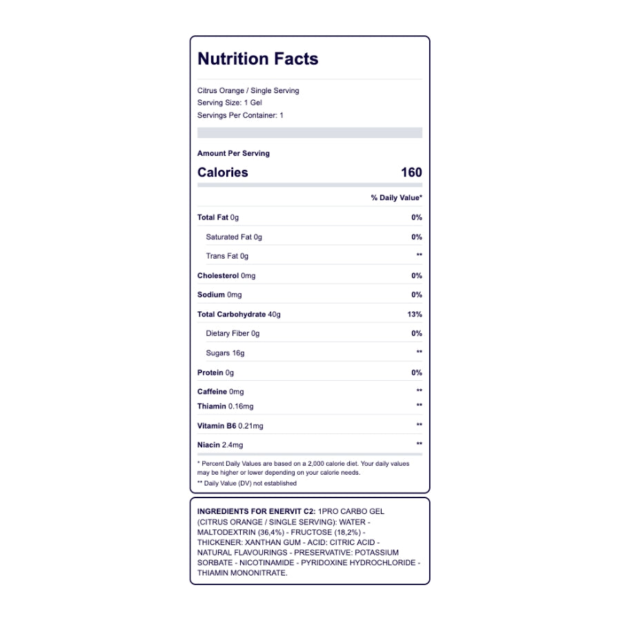 The Enervit Liquid Gel Citrus - Single Serving Nutrition