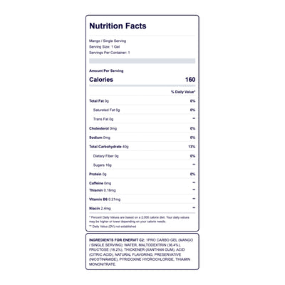 The Enervit Liquid Gel Mango - Single Serving Nutrition