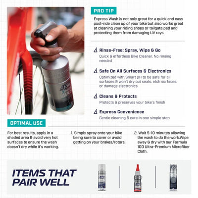 The Formula 100 Quick Clean Express Bike Wash - Spray, Wait & Wipe Clean Use Guide