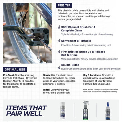 Formula 100 Speed Clean Chain + Drivetrain Brush for Extra Grimy Drivetrains ACCESSORIES Formula 100 