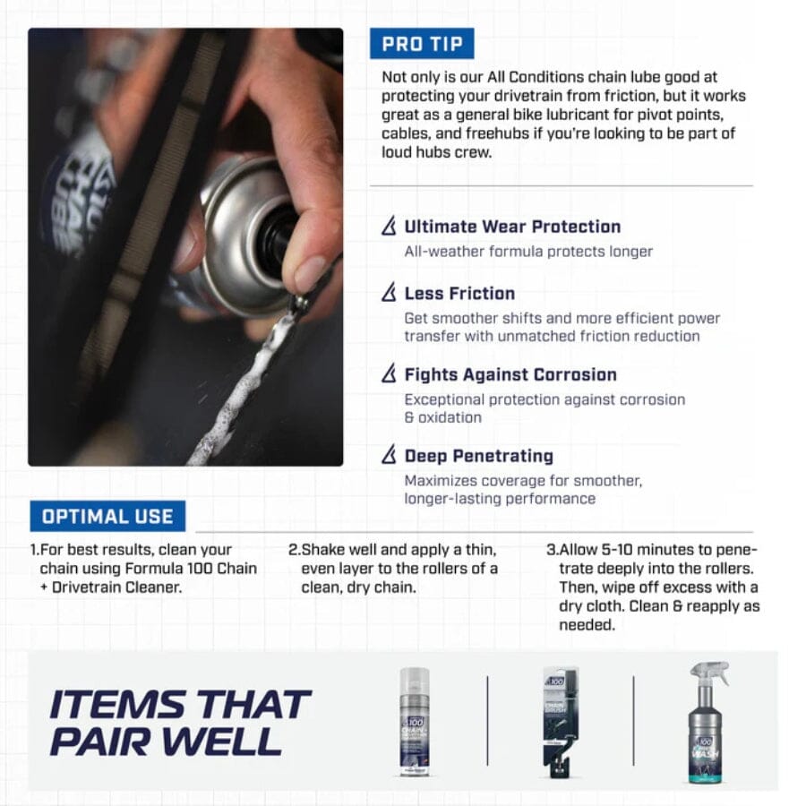 Formula 100 Speed Clean Chain + Drivetrain Degreaser - Spray, Relax & Rinse ACCESSORIES Formula 100 