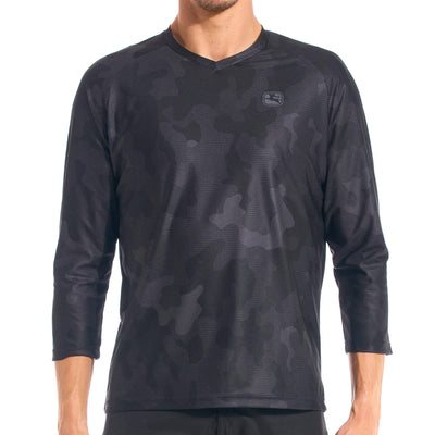 The Giordana Men's MTB 3/4 Sleeve Jersey in Black Camo
