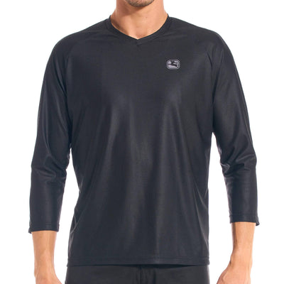 The Giordana Men's MTB 3/4 Sleeve Jersey in Black