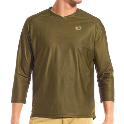 The Giordana Men's MTB 3/4 Sleeve Jersey in Olive