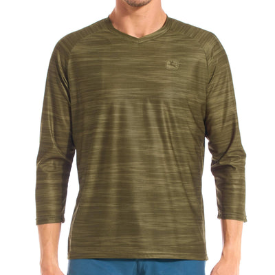 The Giordana Men's MTB 3/4 Sleeve Jersey in Olive Melange