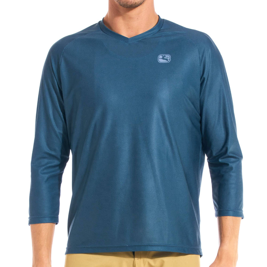 The Giordana Men's MTB 3/4 Sleeve Jersey in Slate Blue