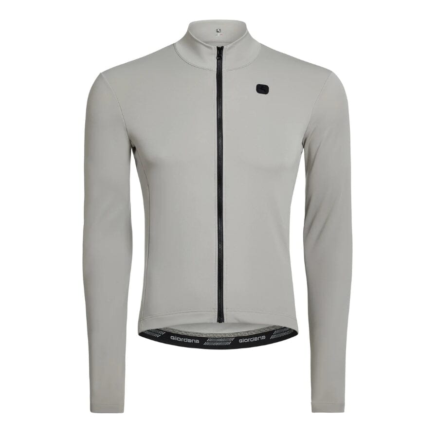 The Giordana Men's SilverLine Thermal Long Sleeve Jersey Lunar Grey Front View