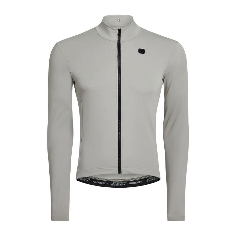 Giordana Men's SilverLine Thermal Long Sleeve Jersey in Lunar Gray in Back View
