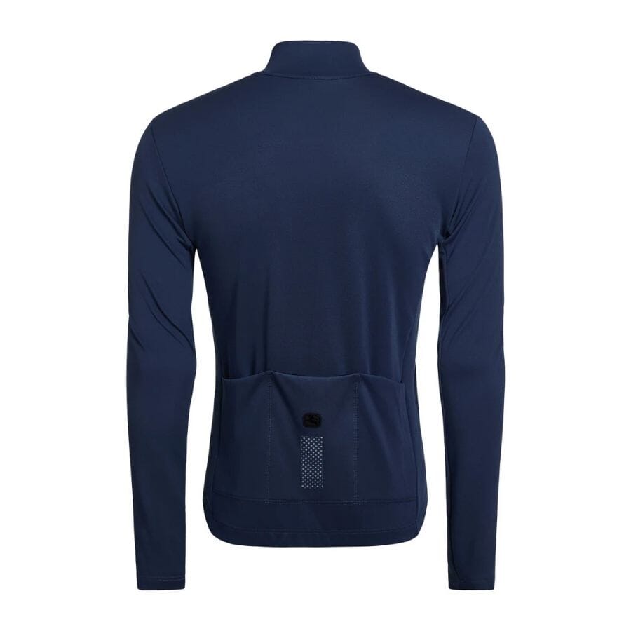 Giordana Men's SilverLine Thermal Long Sleeve Jersey in Sable Blue in Back View