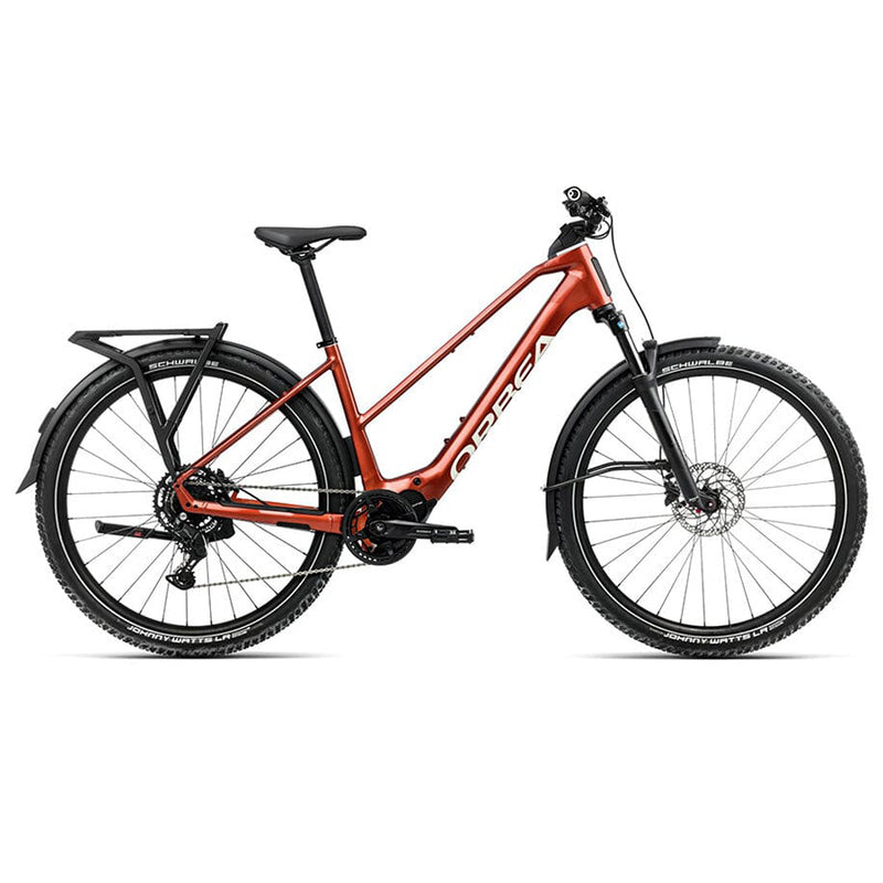 an orange KEMEN ADV bike against a white background. 