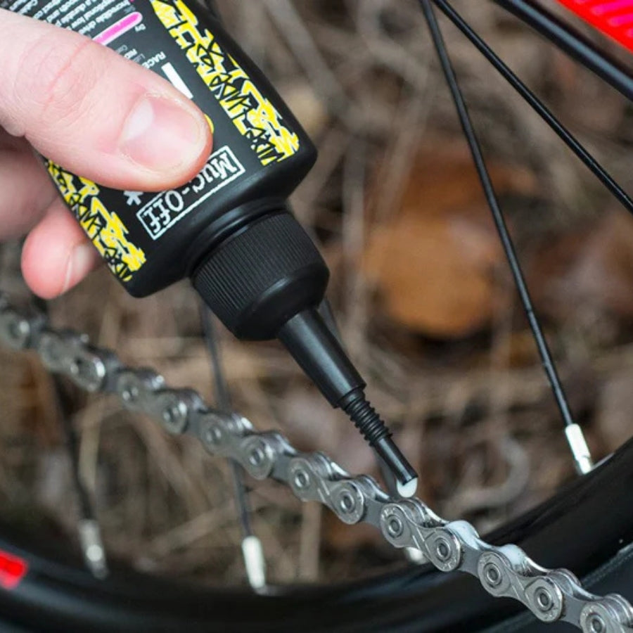 The Muc-Off Bicycle Dry Weather Lube Lubing Chain