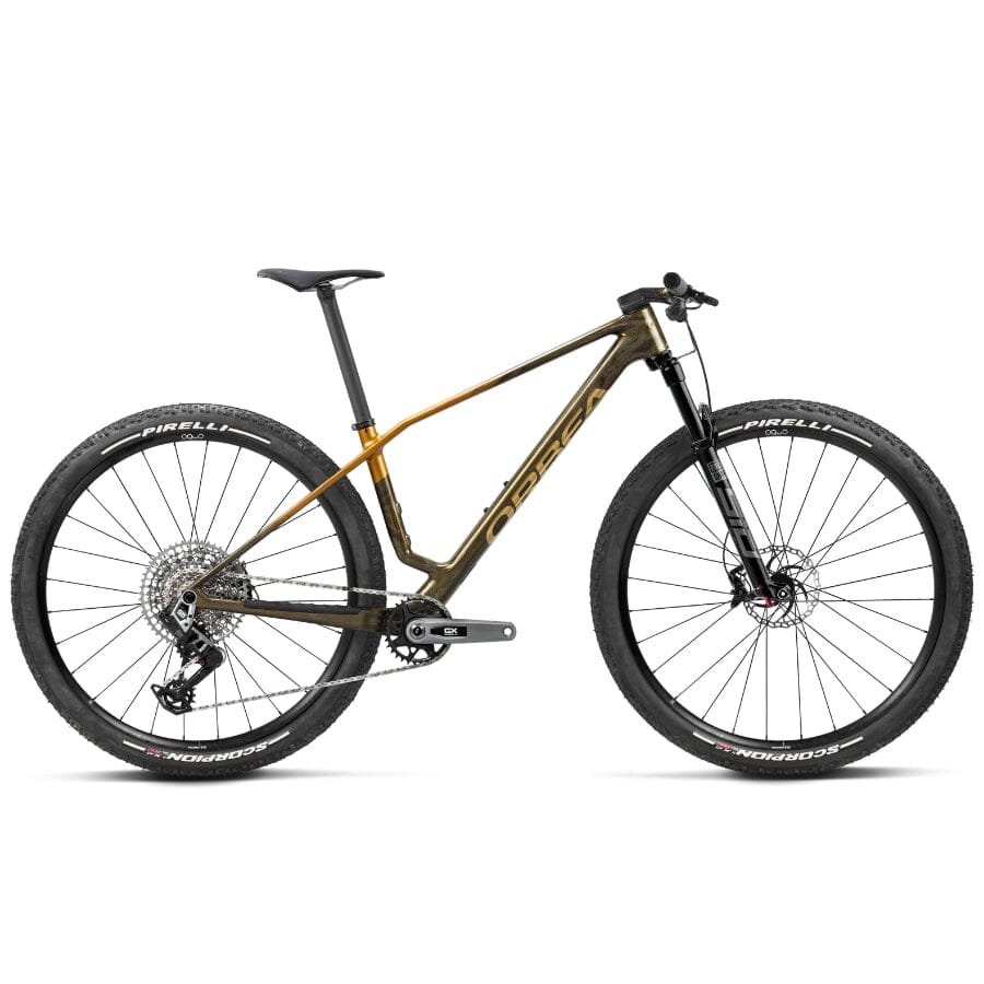 Orbea Alma M-PRO BIKES Orbea Bikes Caramel Carbon View - Leo Orange (Gloss) S 