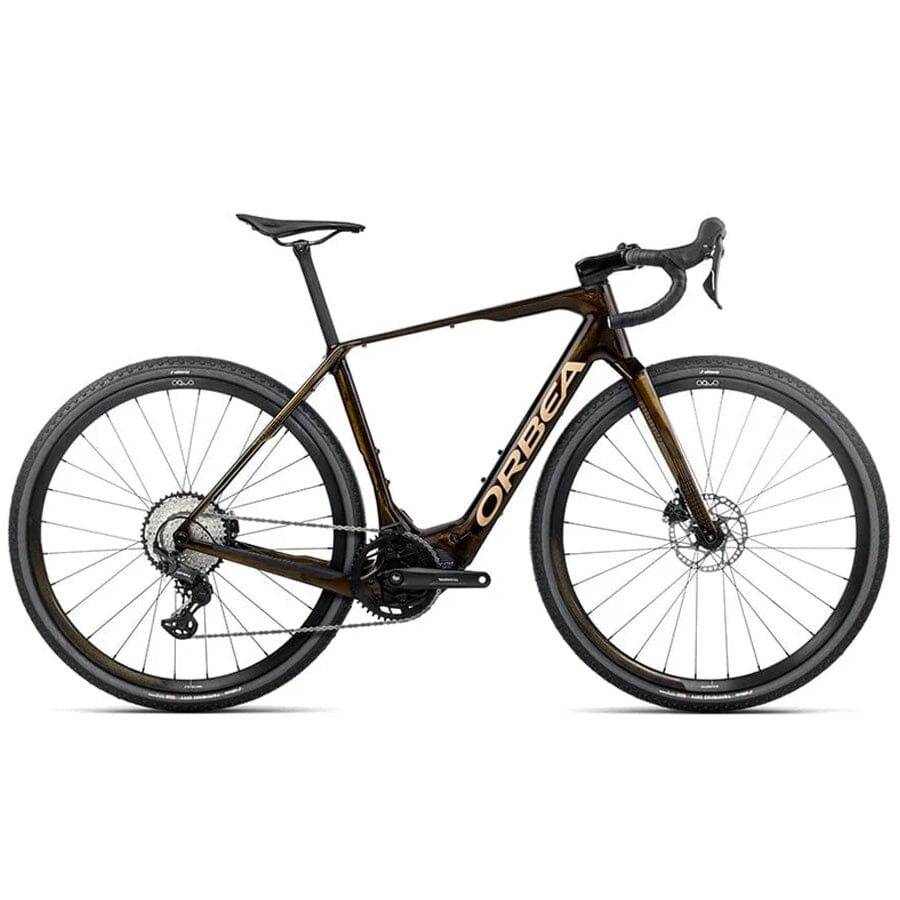 Orbea Denna M30 20MPH BIKES Orbea Bikes Caramel C. View (Gloss) - Metallic Gold (Gloss) XS 