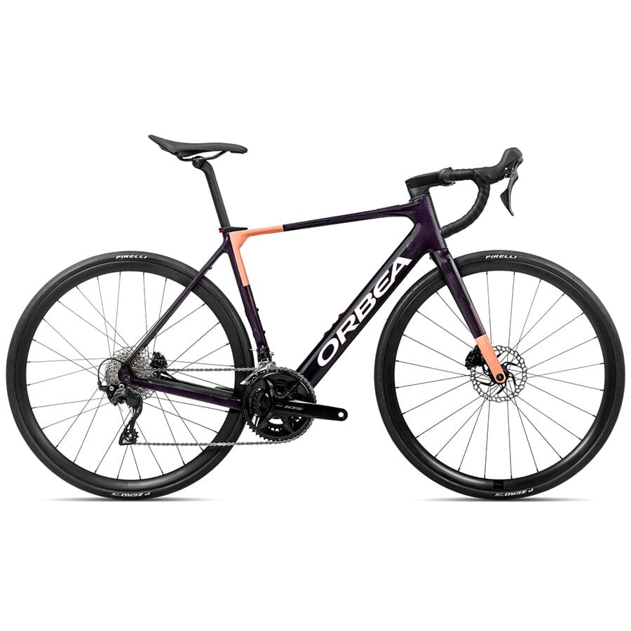 The Orbea Gain M30 20MPH in Fantasy Purple Carbon View and Orange Cloud | Contender Bicycles