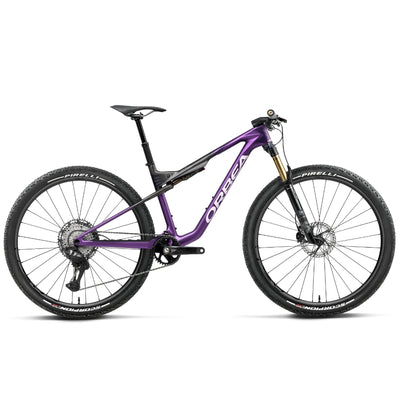 The Orbea Oiz MPRO 2027 in Royal Plum - Diamond Black Carbon View (Matt)
