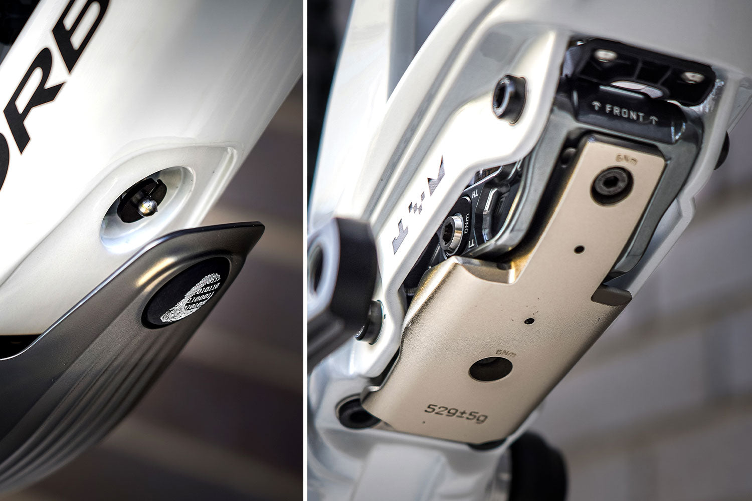 The Orbea Rallon E10 GravityLink detailed shot. 