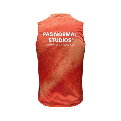 Pas Normal Studios Mechanism Stow Away Gilet Hibiscus Orange Back View