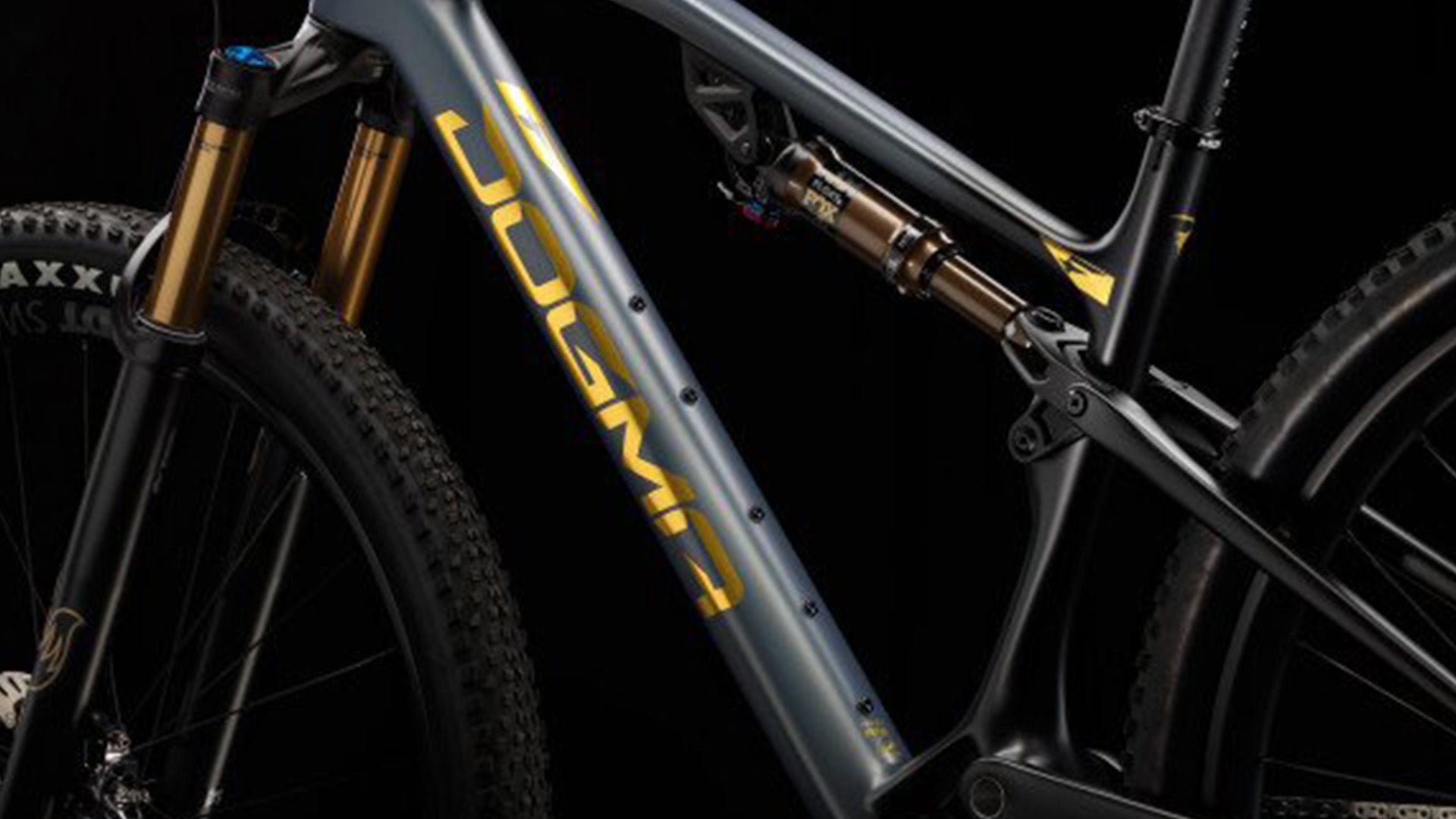 A detailed shot of the Pinarello dogma XC Cross Country Bike