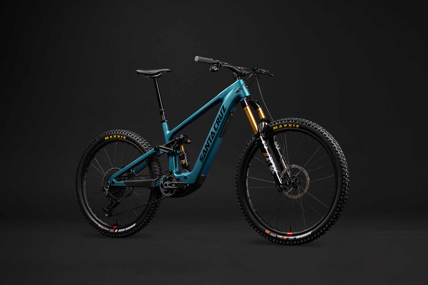 Blue Santa Cruz Vala with a grey background.