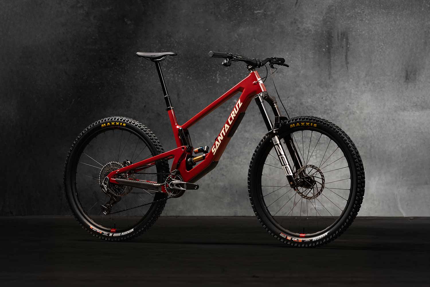 Red Santa Cruz Megatower in front of grey background.