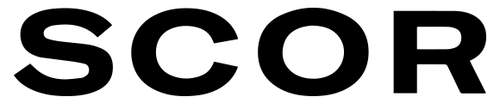 SCOR Bikes logo with black bold letters that are are capitlized