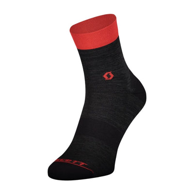 Scott Trail Quarter Sock Apparel SCOTT Bikes Dark Grey/Fiery Red L (42-44) 