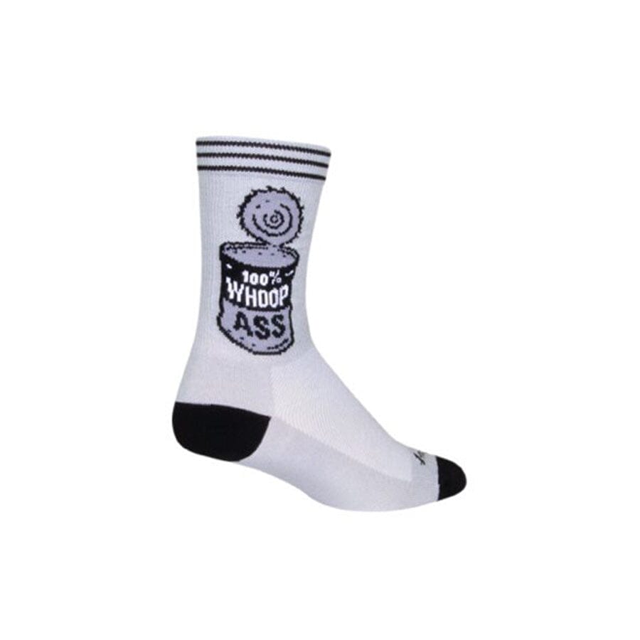 SockGuy Whoop Ass Crew Socks APPAREL SockGuy Grey/Black S/M 