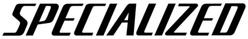 Specialized logo with black bold letters that are italicized