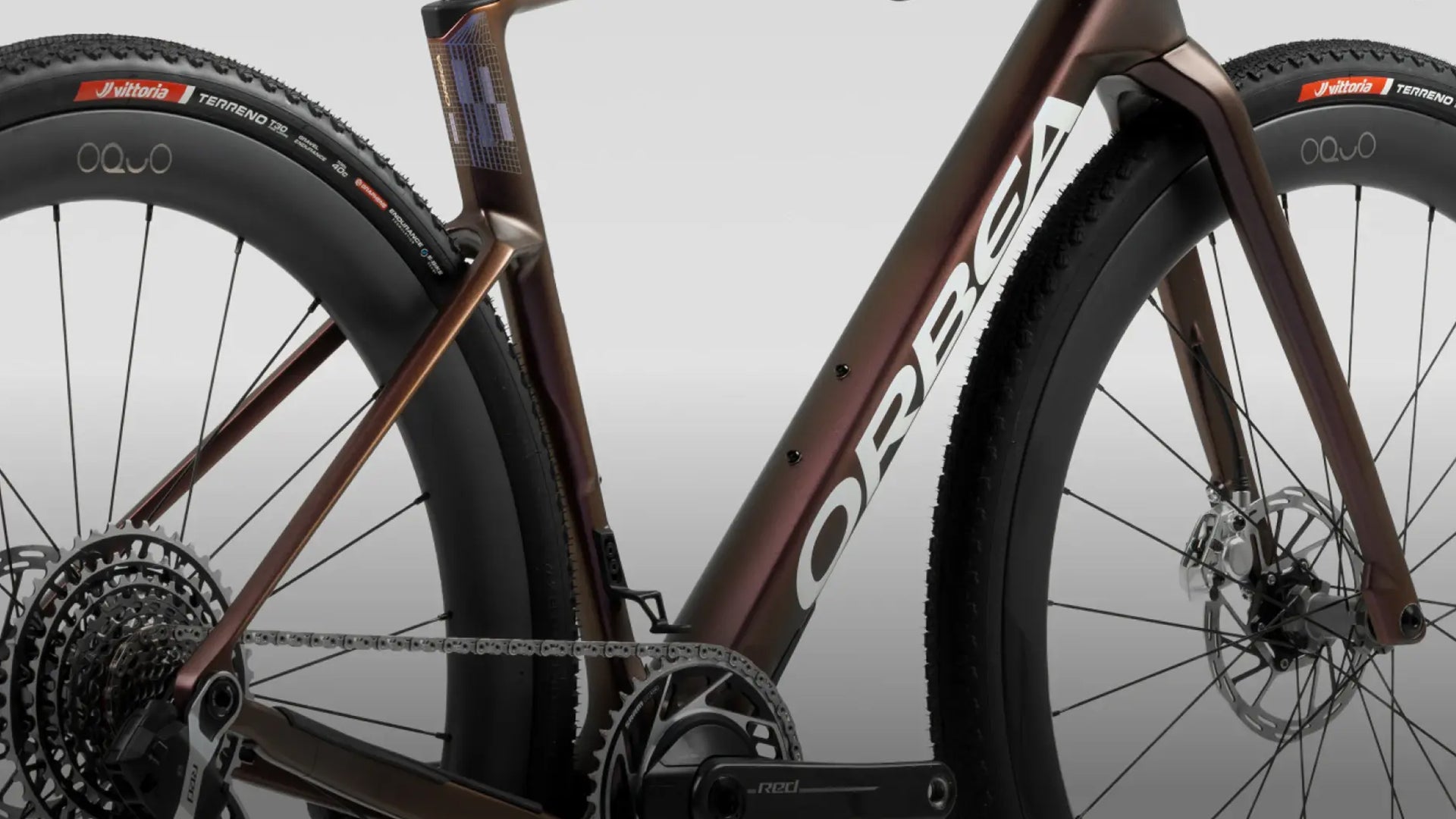 a Detail shot of the orbea Terra race gravel bike