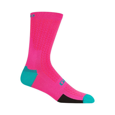Giro HRc Team Socks Apparel Giro Neon Pink/Screaming Teal S 