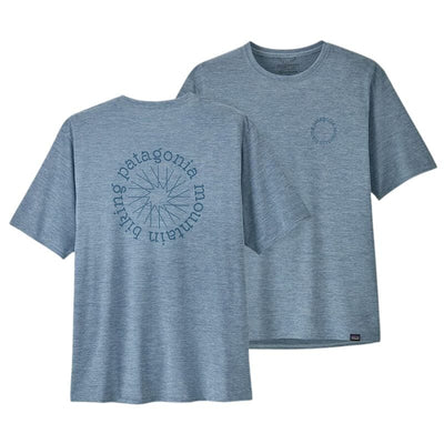 Patagonia Men's Cap Cool Daily Graphic Shirt - Lands Apparel Patagonia Spoke Stencil: Steam Blue S 