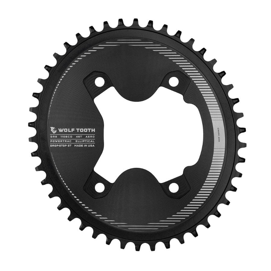 Wolf Tooth Aero Oval 110 BCD 4-Bolt Chainring for GRX 800 | Contender Bicycles