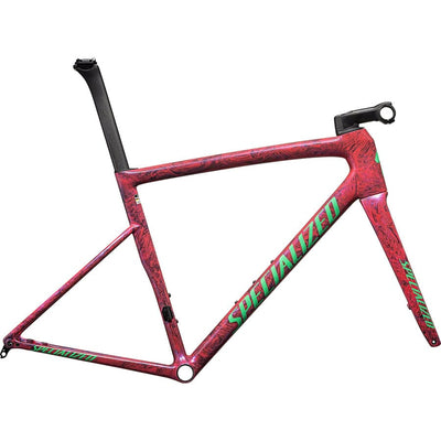 Specialized Tarmac SL8 Frameset Bikes Specialized Gloss Carbon / Metallic Vivid Pink Strata / Electric Green 44 