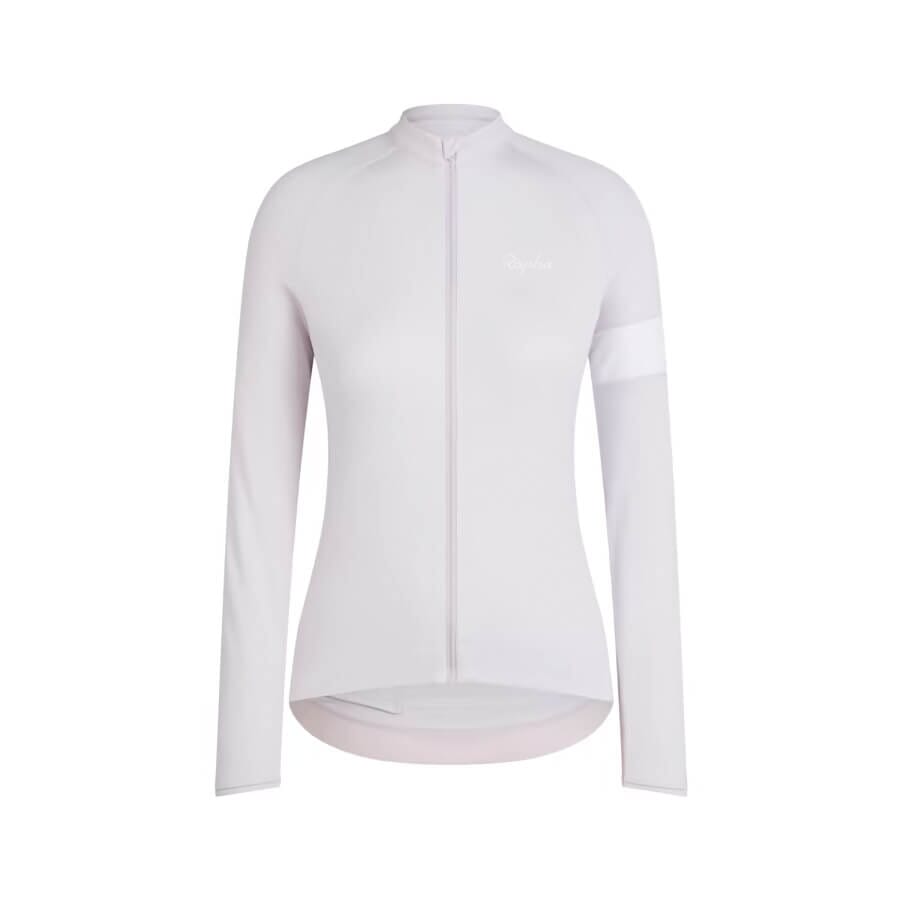 Rapha Women's Core Long Sleeve Jersey Apparel Rapha Pale Lilac / White M 