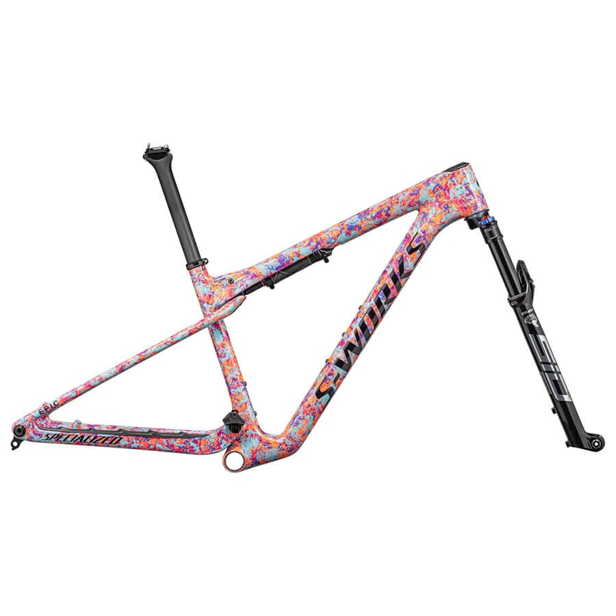Specialized S-Works Epic World Cup Frameset Bikes Specialized GLOSS LAGOON BLUE / PURPLE ORCHID / BLAZE IMPASTO XS 
