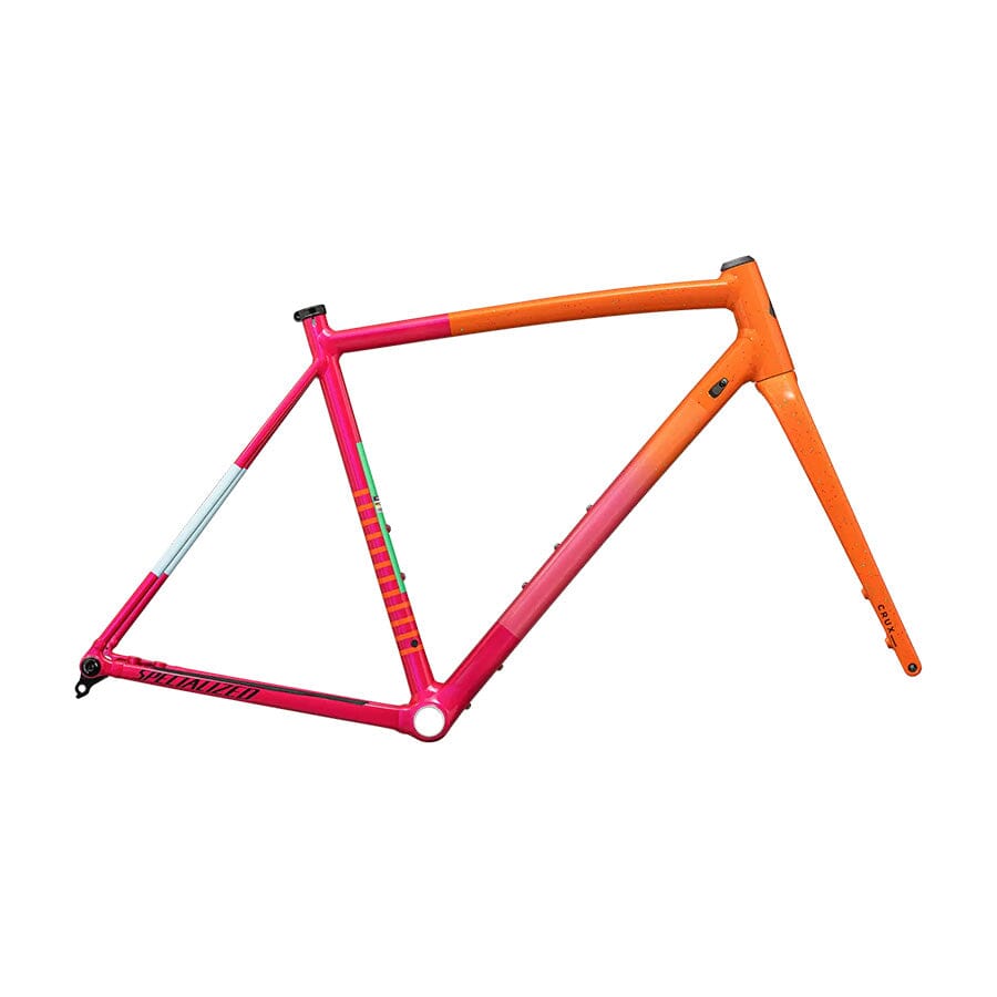 The Specialized Crux DSW frame In pink and Orange