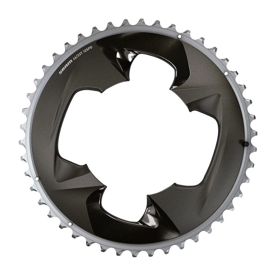 SRAM Force 2x12-Speed Chainring Components SRAM Polar Gray 48t, 107 BCD, 4-Bolt, Polar Grey, For use with 35t Inner 