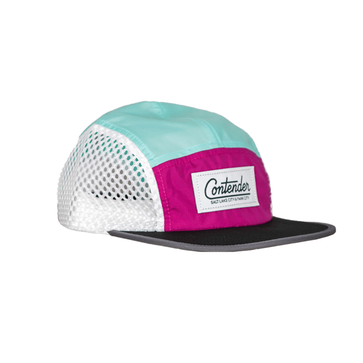 Contender Lightweight Five Panel Ventilated Hat Apparel Contender Bicycles Purple / Mint / White / Black 