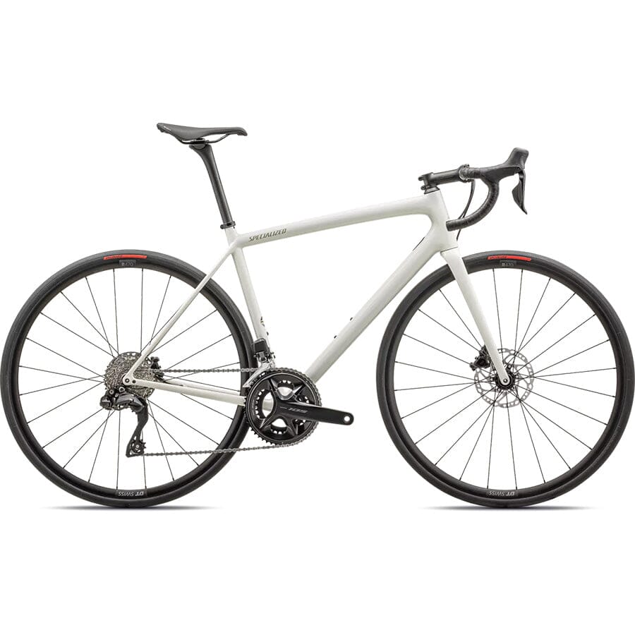 Specialized Aethos Comp Shimano 105 Di2 Bikes Specialized Gloss Dune White Metallic Spruce 49 