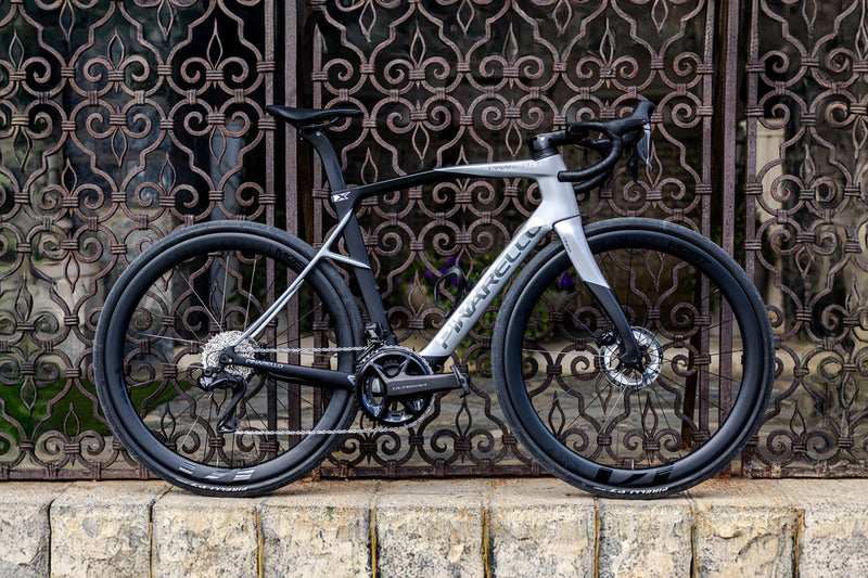 A detailed shot of the Pinarello X road Bike